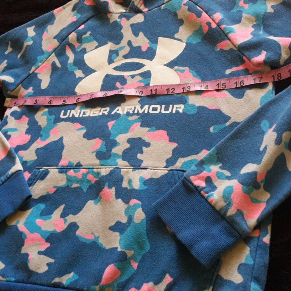 Under Armour Blue Camo Hoodie with Pink and White - Picture 4 of 7